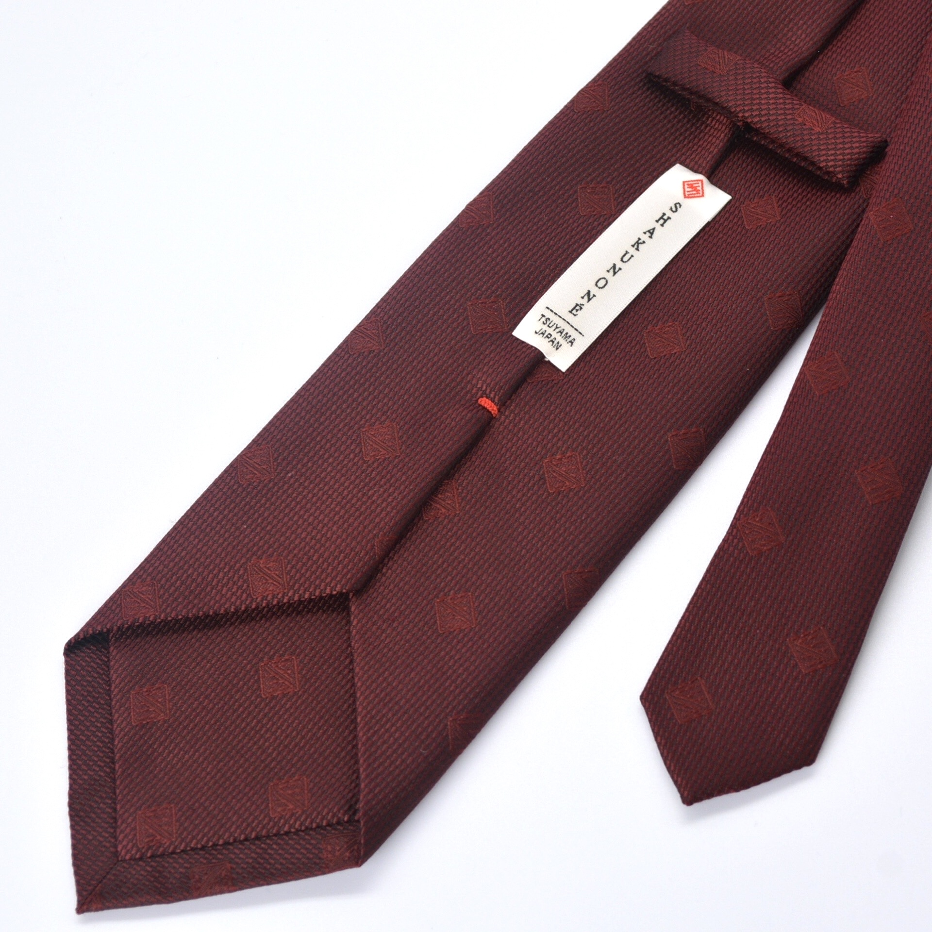 SH-008　温かな臙脂　オリジナルロゴネクタイ