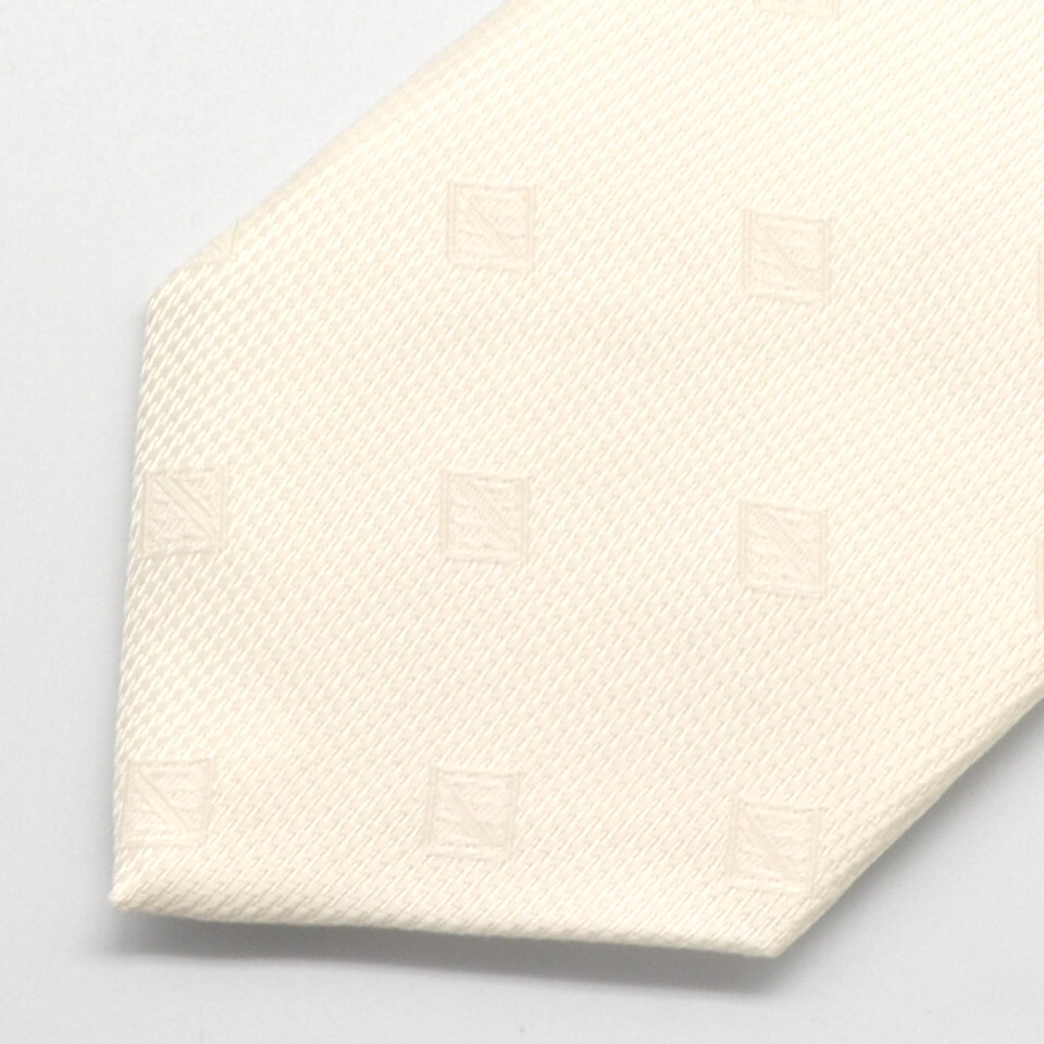 SH-022　祝福の白練色　オリジナルロゴネクタイ