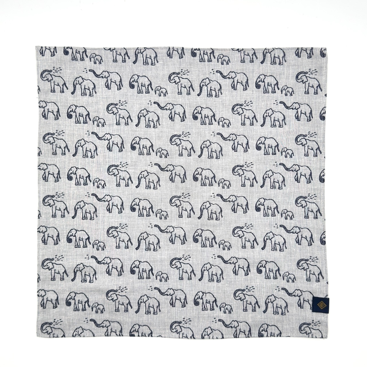 sold out【ハンカチ】【近日中に次回受注予告】-象(ゾウ)-ダブルガーゼハンカチ- 36cm×36cm